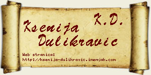 Ksenija Dulikravić vizit kartica